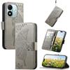 JIUNINE Cover a Libro in Pelle per XIAOMI Redmi Note 17 5G, Grigio | Custodia Portafoglio Antiurto in Pelle Sintetica, Motivo Farfalle 3D, Portacarte, Supporto Regolabile, Chiusura Magnetica