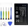 ERYNK BL-5CB - Batteria di ricambio compatibile con Nokia 113, 1616, 1800, C1-02, 101, X2-05, con set di attrezzi