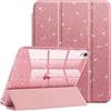 FINTIE Cover per iPad (A16) 11ª Gen 11 (2025) / iPad 10ª Gen 10.9 (2022) | con Portapenne - Antiurto Glittering Trasparente Custodia Posteriore con Auto Sveglia/Sonno, Oro rosa