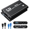Amtake Scheda di acquisizione video 4K, scheda di acquisizione USB 3.0 supporta uscita 4K HDMI loop e registrazione video in streaming 1080P 60FPS compatibile con Xbox/PS4/Switch/fotocamera/PC/OBS
