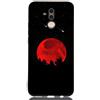 HopMore Cover per Huawei Mate 20 Lite Silicone Morbido Nero Disegni Fantasia Divertente Custodia Mate 20 Lite Antiurto Case Morbide Gomma TPU Ultra Slim Protettiva Caso Molle - Luna