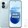 XIAOMI Redmi Note 17 5G-Smartphone 6+256GB,6,99 FHD+ AMOLED 120Hz,Batteria 7700mAh Ricarica 45W,Fotocamera 50MP, Snapdragon 4 Gen 4,IP65, HyperOS con AI,Blu,Con caricatore da 45W