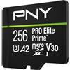 PNY 256GB PRO Elite Prime C10 U3 V30 A2 microSDXC Scheda di Memoria Flash