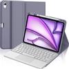 IVEOPPE Cover Tastiera per iPad Air 11 M4 2026/M3 2025/M2 2024 11 Pollici | Keyboard Touchpad Magnetico Staccabile, Italiano QWERTY, Custodia Tastiera Trackpad Bluetooth con Portapenna, Viola grigio