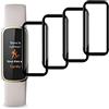 Jinyunlai Schermo Pellicola Protettiva per Fitbit Luxe, [4 Pezzi] Anti Graffio, Senza Bolle, Copertura Completa 3D, Bordo Curvo, Flessibile HD PET Trasparente Pellicola Proteggi Schermo