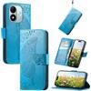 JIUNINE Cover a Libro in Pelle per XIAOMI Redmi Note 17 5G, Blu | Custodia Portafoglio Antiurto in Pelle Sintetica, Motivo Farfalle 3D, Portacarte, Supporto Regolabile, Chiusura Magnetica