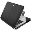 MOSISO Custodia Compatibile con MacBook Pro 16 Cover M5 M4 M3 M2 M1 2026 | PU Pelle Folio con Protettiva Stand Sleeve Case per MacBook Pro 16,2 pollici 2026 2025 2024 2023 2022 2021, Nero