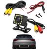 kahdauw 1 x Telecamera di retromarcia per auto 1080P Ultra HD,12 LED visione notturna, super universale 170° grandangolare fish-eye, 12 V-24 V impermeabile IP68 telecamera posteriore per auto SUV camion
