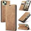 Azororo Cover per iPhone 15 Plus 5G, Premium PU Pelle Custodia, Magnetica Carta Fessura Portafoglio Case, Flip Cavalletto Custodia per iPhone 15 Plus - Marrone