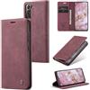 Ottcooed Cover per Samsung Galaxy S22 Plus Custodia, Cover Pellicola a Libro Portafoglio in Pelle Porta Carte Protettiva Slot per Scheda Flip Case Wallet Case con Samsung Galaxy S22 Plus, Rosso vino