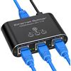 VEDINDUST Switch Ethernet da 1 a 3 1000Mbps Sdoppiatore Ethernet Alluminio Splitter Gigabit LAN con Cavo di Alimentazione USB C. Adatto a Computer.Router.Set Top Box