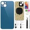 Day-market 13 Vetro di ricambio per iPhone 13 Cover posteriore in vetro (6,1 pollici) con nastro preinstallato+istruzioni di installazione + strumenti di riparazione+ protezione schermo (blu)
