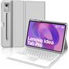 FOGARI Per Lenovo Idea Tab Pro 2025 12.7 Pollici Cover Tastiera | Custodia Tastiera Bluetooth Rimovibile con Touchpad per Ufficio/Studio/Scrittura, Keyboard Wireless Portatile, Grigio