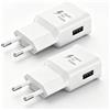 PUQAKE 2 Pack Caricatore USB, 15W Alimentatore Universale per Samsung Cellulare | Caricabatterie USB A Prese Spinotto per Samsung Galaxy A57 A56 A55 A36 A26 A17 A16 A15 A14 A13 A03 S23 S22 S21 S10 S9 S8 Plus
