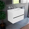 Inda Mobile bagno 80 cm Diamante Olmo bianco con 2 cassetti e lavabo in ceramica