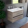 Inda Mobile bagno 80 cm Diamante Olmo fume con 2 cassetti e lavabo in ceramica