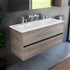 Inda Mobile bagno 120 cm Diamante Olmo fume con 2 cassetti e doppio lavabo in ceramica