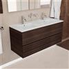 Inda Mobile bagno 120 cm Onice Larice brown con 2 cassetti e doppio lavabo in ceramica