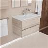 Inda Mobile bagno 80 cm Onice Larice sand con 2 cassetti e lavabo in ceramica