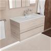 Inda Mobile bagno 100 cm Onice Larice sand con 2 cassetti e lavabo in ceramica