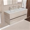 Inda Mobile bagno 120 cm Onice Larice sand con 2 cassetti e doppio lavabo in ceramica