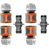Gardena Set di giunti Gardena: raccordo per tubo flessibile per prolunga tubo 13 mm (1/2 pollice) e 15 mm (5/8 pollice), anche con alta pressione dell'acqua, installazione semplice (18283-20)