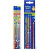 Legami - Set di 4 Matite HB Profumate - Smelling Good, Profumo di Fragola, Dettagli in Lamina, Con Gomma, Matite Scuola in Legno Naturale, Matita per Bambini, Tema Space