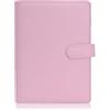 CRHOEIQ Raccoglitore ad anelli A5, ricaricabile, a 6 fori, formato A5 (carta interna non inclusa), organizer per rilegatura a budget per ufficio, scuola e lavoro di viaggio (rosa)