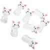 WOONEKY 8 Pezzi Clip Gatto Bianco in Plastica Sigillo Ermetico Alta Durezza Clip per Sacchetti Alimentari Multifunzione per Ufficio e Cucina