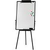 SUONTY Treppiede Lavagna bianca, cavalletto cancellabile a secco con supporto, Flipchart magnetico in piedi con cavalletto, altezza regolabile, 91 x 61 cm, per ufficio, aula e casa