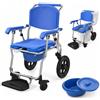 Mobiclinic®, Sedia da Doccia con Ruote, Pieghevole, 3 in 1, Secchio Rimovibile 6,5L, Braccioli e Poggiapiedi, Doccia e WC, Toilette Portatile, Ruote con Freno, Antiscivolo, Alluminio, Babor