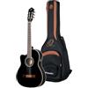 Ortega Guitars Ortega Rce145Lbk - Chitarra Elettrica Classica con Collo Sottile, per Mancini, con Foro di Risonanza