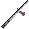 ouzhouHW Flauto Shakuhachi da 1,8 pollici, strumento Zen in bambù invecchiato 5 anni, flauto giapponese soffiato all'estremità adatto ai principianti con camera interna di cinabro(Black)