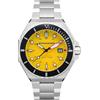 Spinnaker Dumas SP-5081 - Orologio automatico da uomo a 3 lancette con cinturino in acciaio inossidabile massiccio, 44 mm, Hornet Giallo, Bracciale