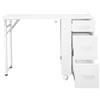 Gdetnysty Tavolo per manicure pieghevole singolo, con 3 cassetti e 4 rotelle, 104 x 38 cm, portata 100 kg, per salone, ufficio, casa, bianco, 104*38*75 cm/40,94*14,96*29,53 Zoll, moderno