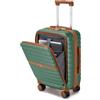 KONO Valigia Bagaglio a Mano, Trolley con Apertura Frontale e Porta PC 15,6 (Verde/Marrone)