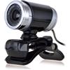 SHINEOFI Webcam 720p in Plastica con Microfono e Clip per Teleconferenze | USB 2.0, Riduzione del Rumore Integrata, 30fps, Nero, per Foto e Chiamate Online