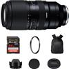 Tamron Obiettivo 50-400 mm f/4.5-6.3 Di III VC VXD (Sony E) con zoom 8X e stabilizzazione VC, scheda SDXC Extreme PRO da 64 GB con velocità di lettura 200MB/s, filtro UV Tiffen 67 mm e kit zaino per