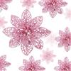 WILLBOND 36 fiori di stella di Natale glitterati per matrimonio, albero di Natale, Capodanno, ornamenti (rosa)