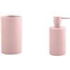 Spirella - Portaspazzolino e Dispenser Sapone - Rosa Opaco | Portaspazzolino e Dispenser Sapone · Set Bagno Coordinato · Finitura Rosa Opaco · Facile da Pulire