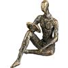 GILDE Scultura Reading in resina - bronzo - finitura anticata - motivo libro - altezza 14 cm x larghezza 10 cm - decorazione