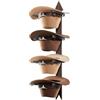 Cinati Appendiabiti da parete per cappelli da cowboy, può contenere fino a 4 cappelli, in legno rustico occidentale in metallo, con cartello con freccia, per cappelli da cowboy, Fedora, cappelli da