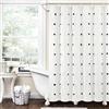 Lush Decor Boho Circle - Tenda da doccia in cotone riciclato ecologico tinto in filo, 183 x 183 cm, colore: nero