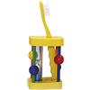 HESS SINCE 1990 Hess Holzspielzeug 14533 - Portaspazzolino in legno, con clessidra rotante con sabbia colorata, per bambini, fatto a mano, in 4 colori diversi, per l'uso quotidiano quando si lavano i denti