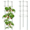 Relaxdays Set da 2 Sostegni Circolari per Pomodori, Piante Rampicanti, Rose, a 3 Gambe, in Metallo, HxD: 91x28 cm, Verde