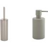 Spirella - Scopino WC e Dispenser Sapone Akira - Tortora Opaco
