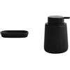MSV - Dispenser Sapone e Portasapone Maonie - Nero Opaco | Dispenser Sapone e Portasapone · Set Bagno Coordinato · Finitura Nero Opaco · Facile da Pulire