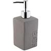 axentia Dispenser di Sapone Liquido in Dolomite con Pompa cromata "Bath", portasapone Ricaricabile, ca. 400 ml, ca. 7,2 x 18,2 x 7,2 cm, Grigio