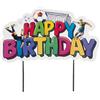 dekora - Decorazioni torta compleanno calcio Happy Birthday, topper grande in carta con giocatori e pallone, decorazioni per torte compleanno bambini, 1 pezzo 16,5 x 9,1 cm