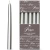 Price's Luxury Candles Prices, Confezione da 10 Candele Color Argento Metallizzato, Alte 25,4 cm, confezionate singolarmente
